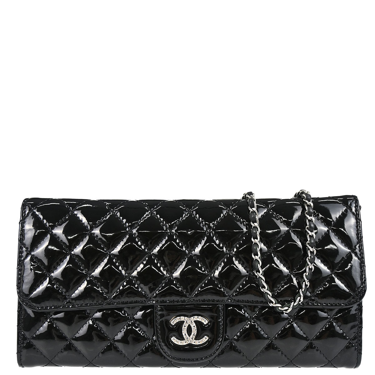 Chanel 2010-2011 Black Patent Leather WOC Wallet on Chain Bag
