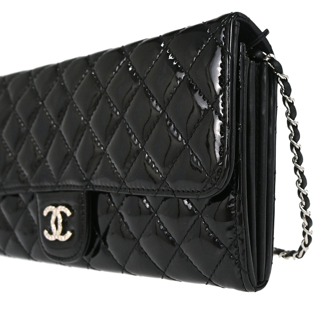 Chanel 2010-2011 Black Patent Leather WOC Wallet on Chain Bag