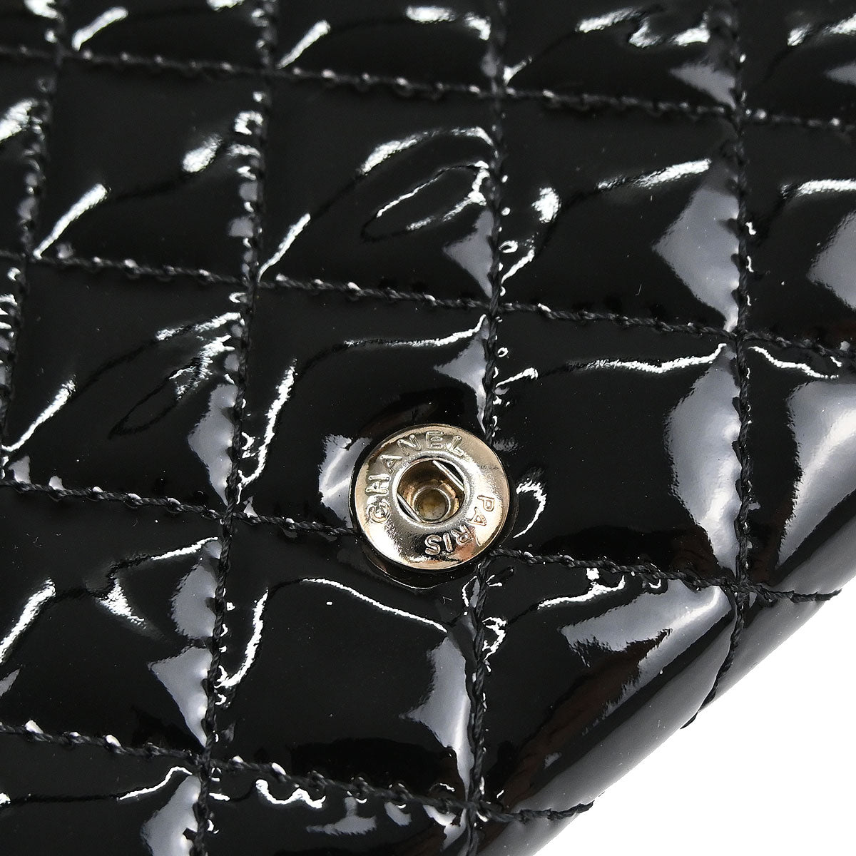 Chanel 2010-2011 Black Patent Leather WOC Wallet on Chain Bag