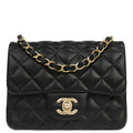 Chanel 2018-2019 Black Lambskin Mini Classic Square Flap Shoulder Bag 17