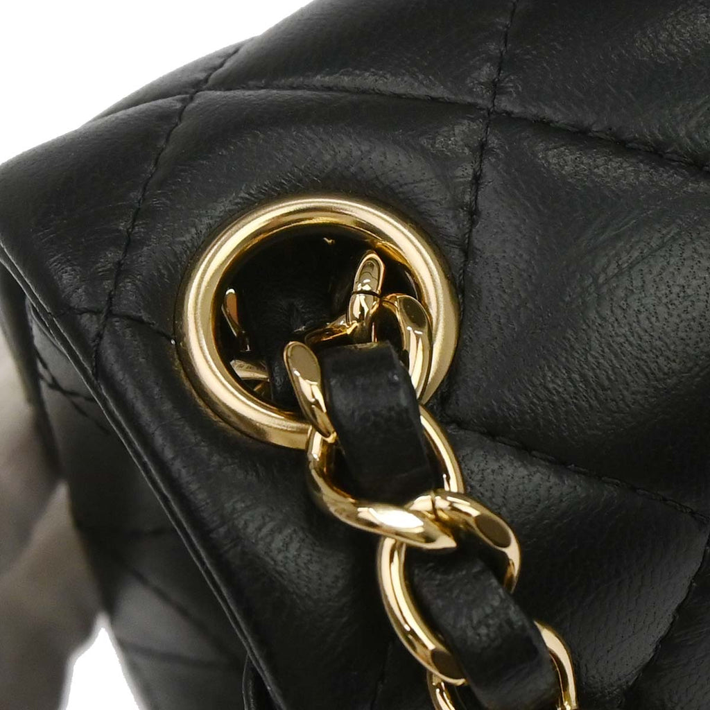 Chanel 2018-2019 Black Lambskin Mini Classic Square Flap Shoulder Bag 17