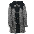 Chanel 2011-2012 Hooded Duffel Coat Tweed Black #34