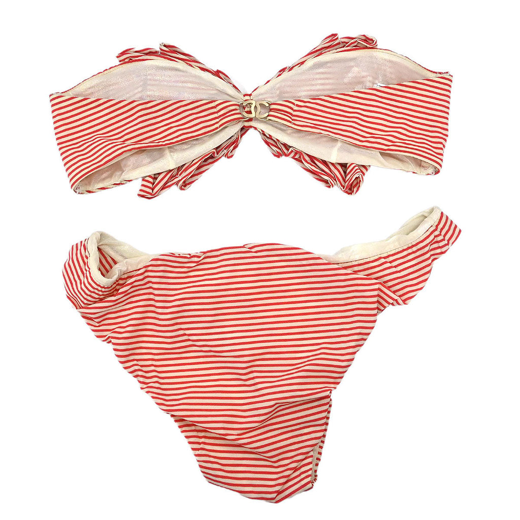 Chanel 2010 Bandeau Swimwear Swimsuit Red #36