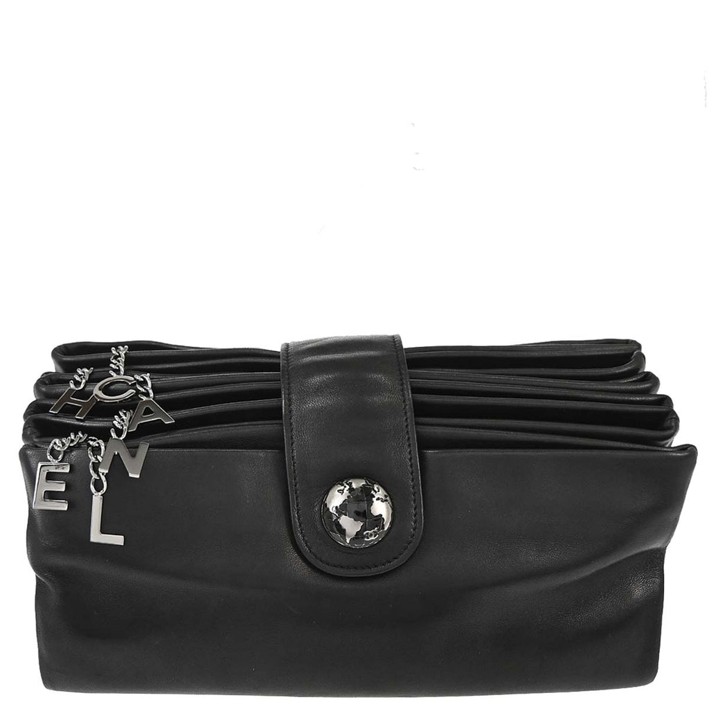 Chanel 2013-2014 Black Lambskin Clutch Bag