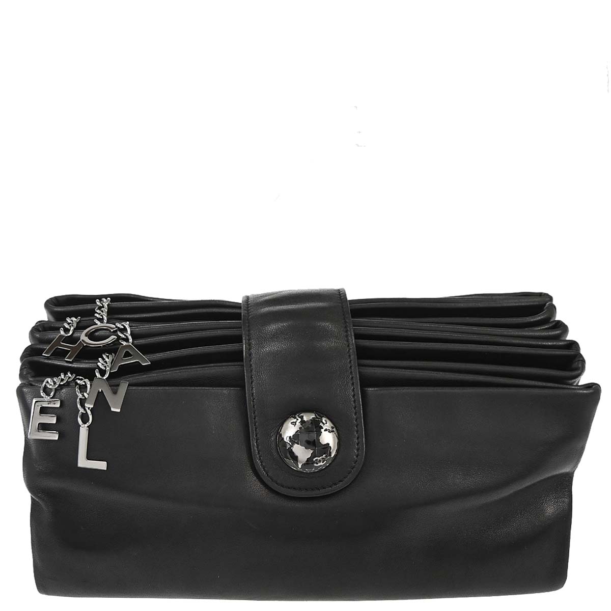 Chanel 2013-2014 Black Lambskin Clutch Bag