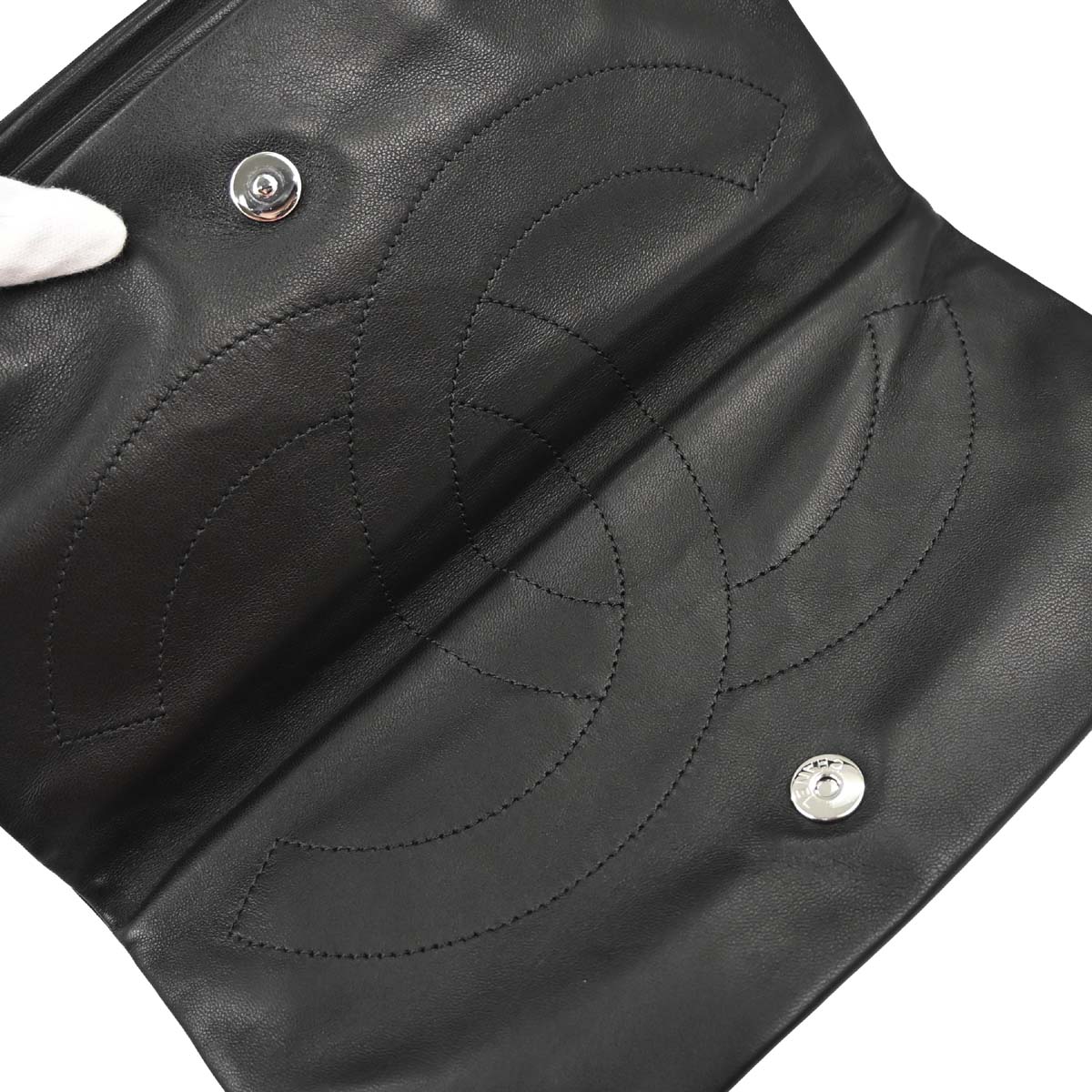 Chanel 2013-2014 Black Lambskin Clutch Bag