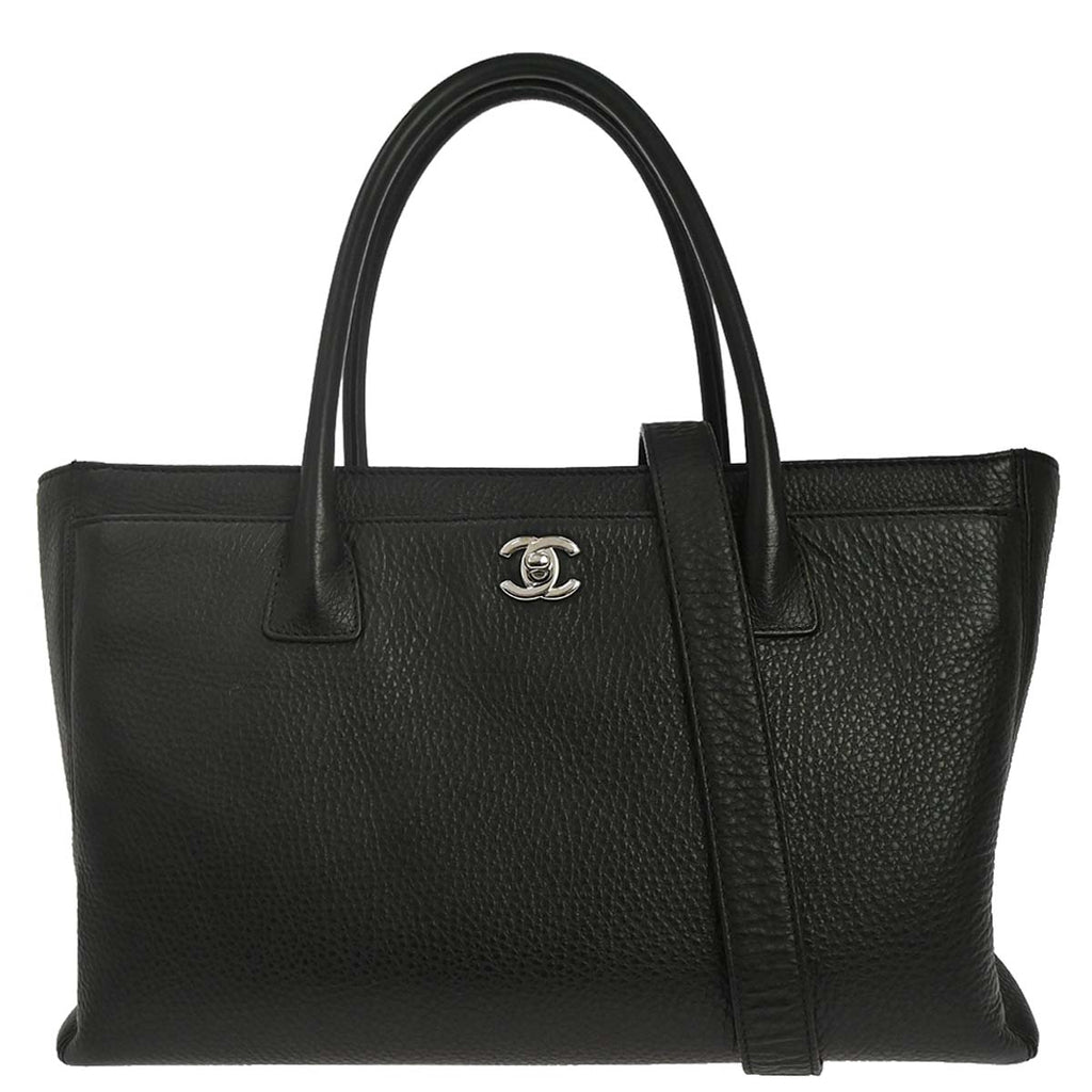 Chanel 2014 Black Deerskin Executive Cerf 2way Shoulder Tote Bag