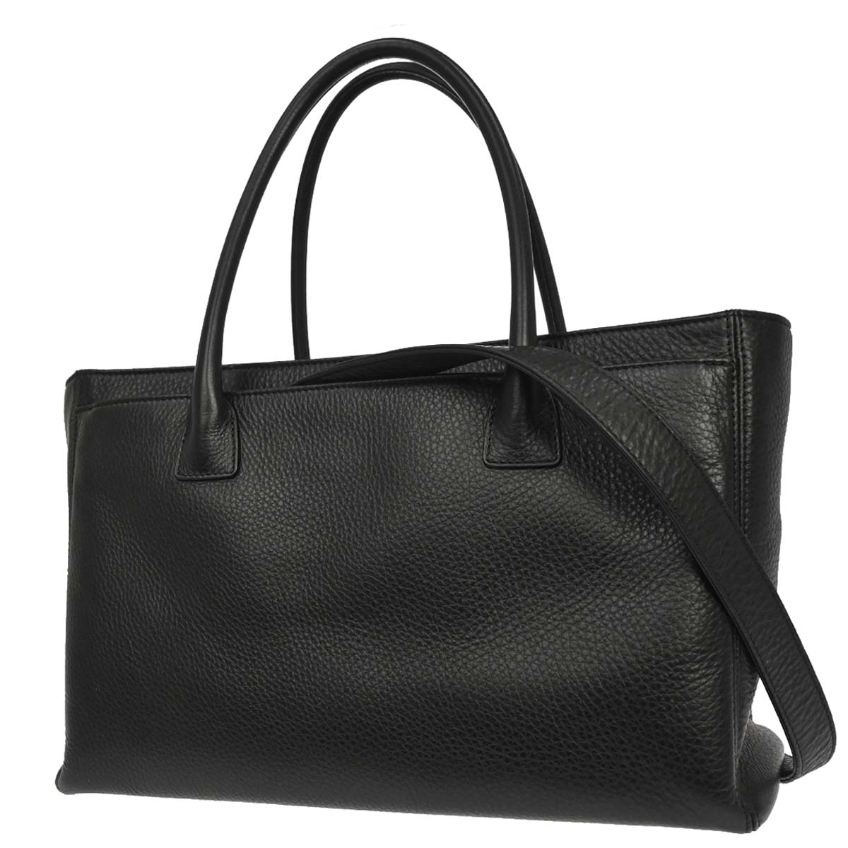 Chanel 2014 Black Deerskin Executive Cerf 2way Shoulder Tote Bag