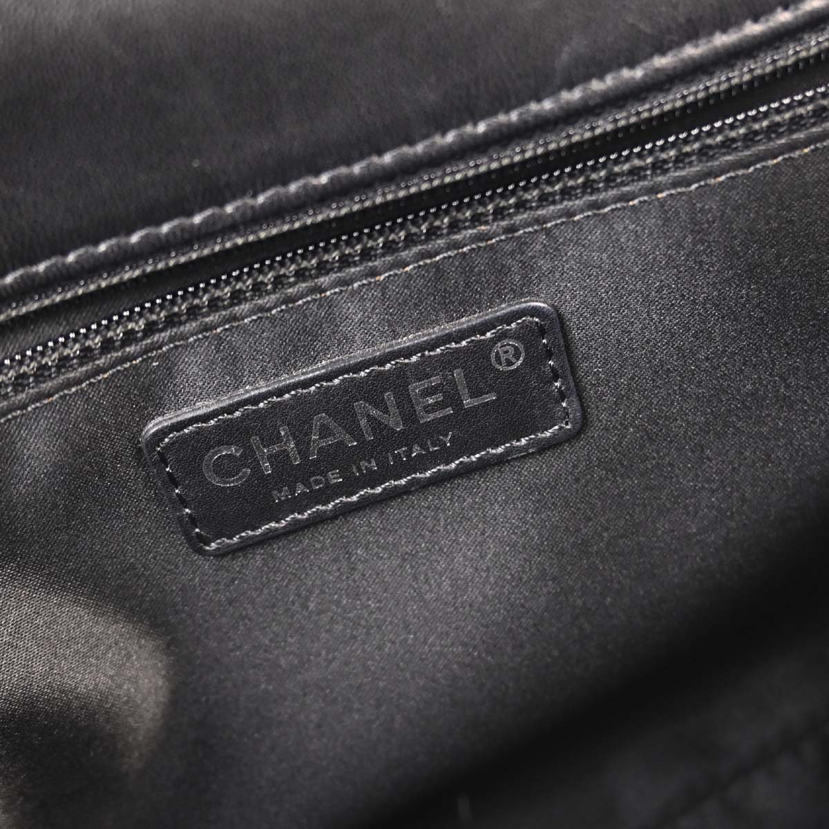 Chanel 2011 Black Tweed Lambskin Patchwork Stitch Shoulder Bag