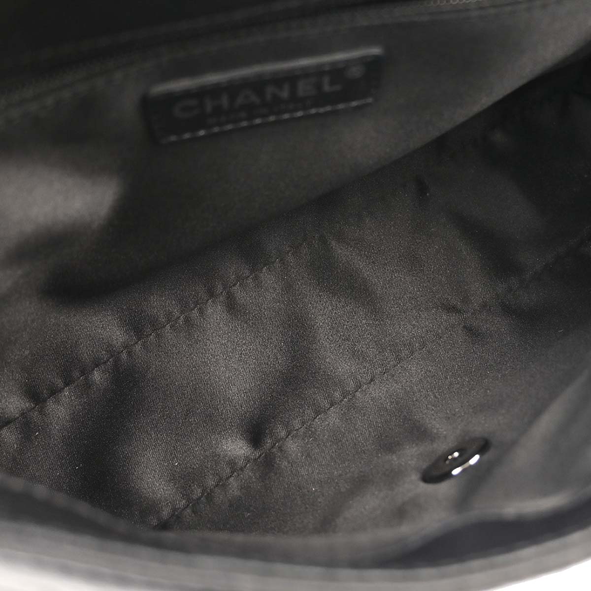 Chanel 2011 Black Tweed Lambskin Patchwork Stitch Shoulder Bag