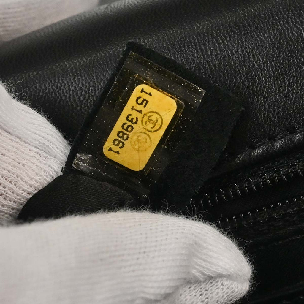 Chanel 2011 Black Tweed Lambskin Patchwork Stitch Shoulder Bag