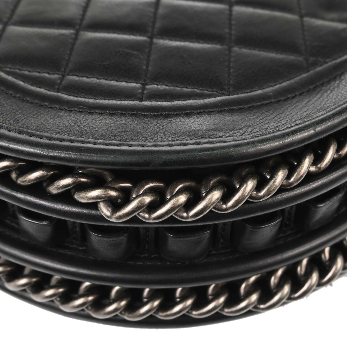 Chanel 2014 Black Calfskin Pony Hair Paris-Dallas Saddle Shoulder Bag