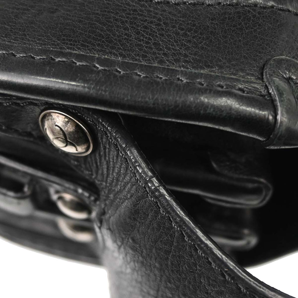 Chanel 2014 Black Calfskin Pony Hair Paris-Dallas Saddle Shoulder Bag