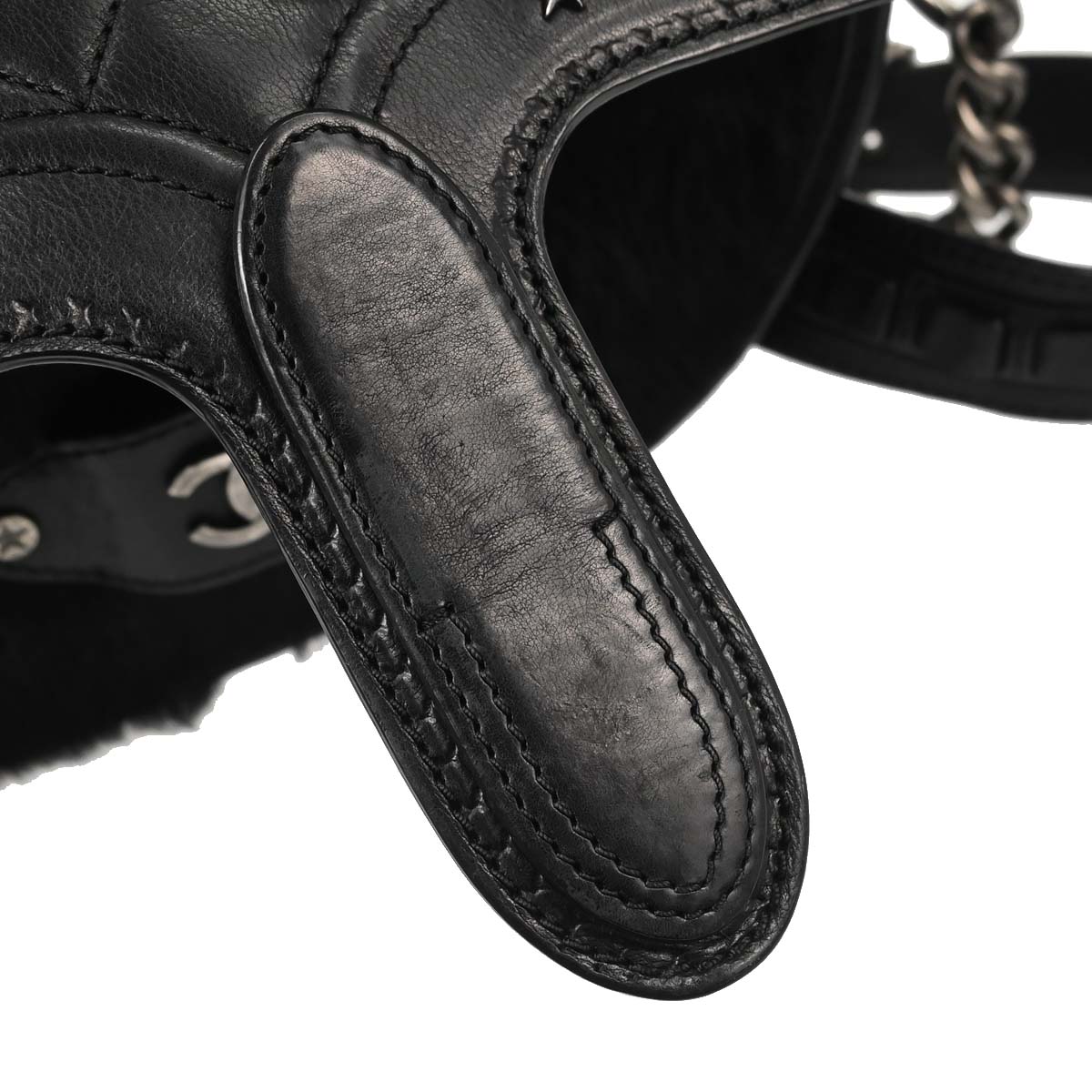 Chanel 2014 Black Calfskin Pony Hair Paris-Dallas Saddle Shoulder Bag