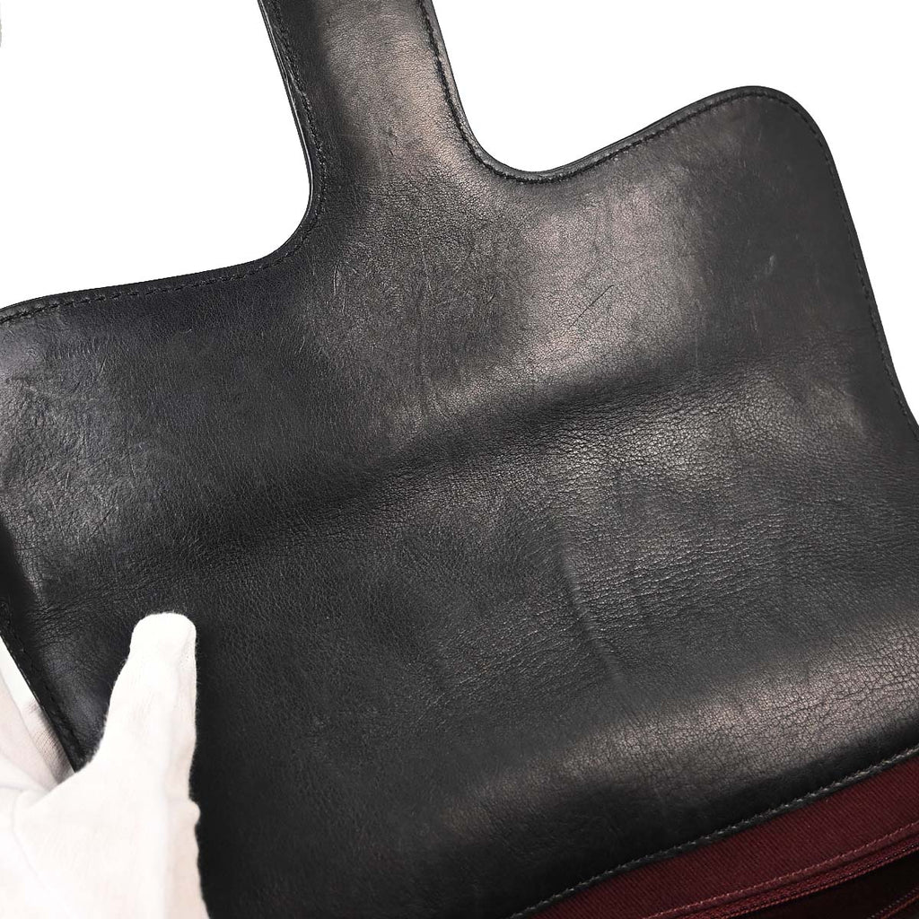 Chanel 2014 Black Calfskin Pony Hair Paris-Dallas Saddle Shoulder Bag