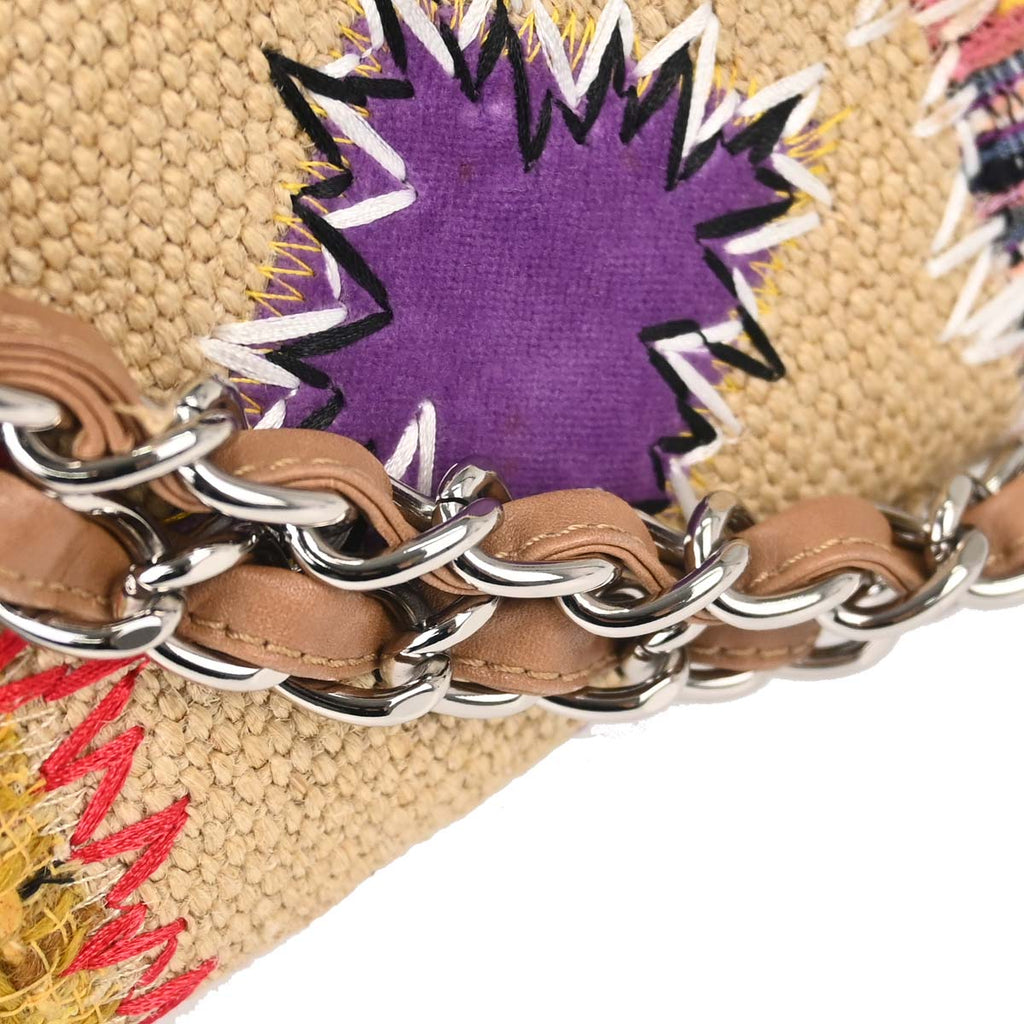 Chanel 2010-2011 Beige Tweed Patchwork Shoulder Bag