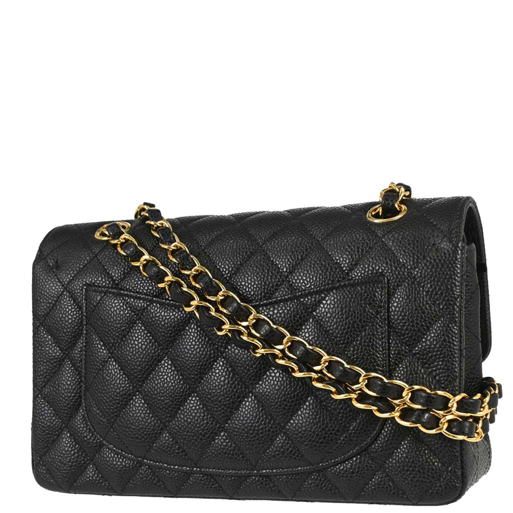 Chanel 2019 Black Caviar Skin Small Classic Double Flap Shoulder Bag