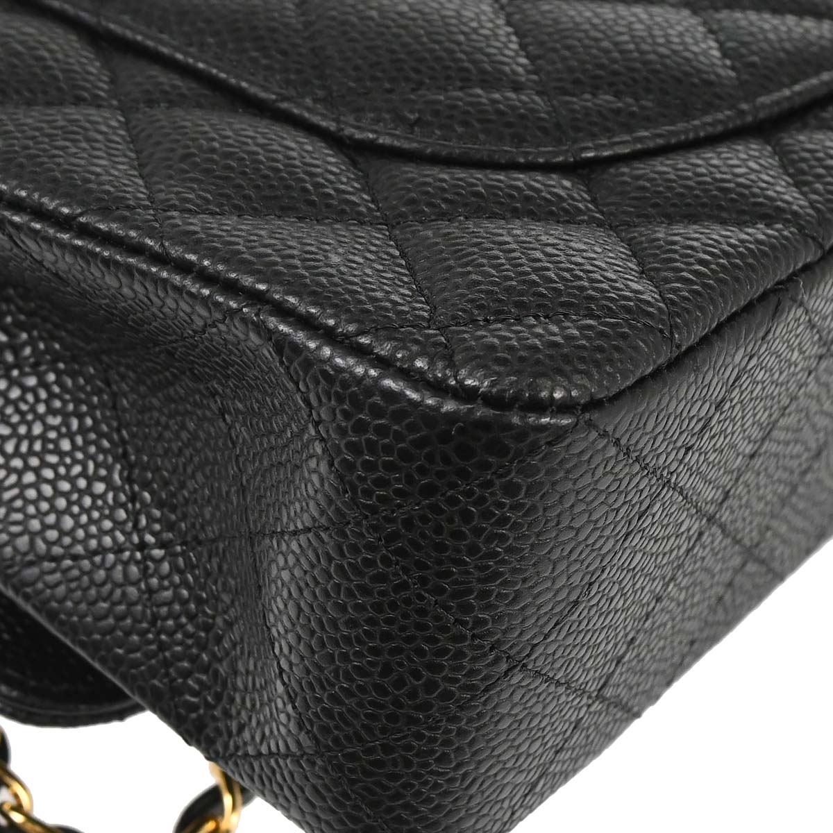 Chanel 2019 Black Caviar Skin Small Classic Double Flap Shoulder Bag