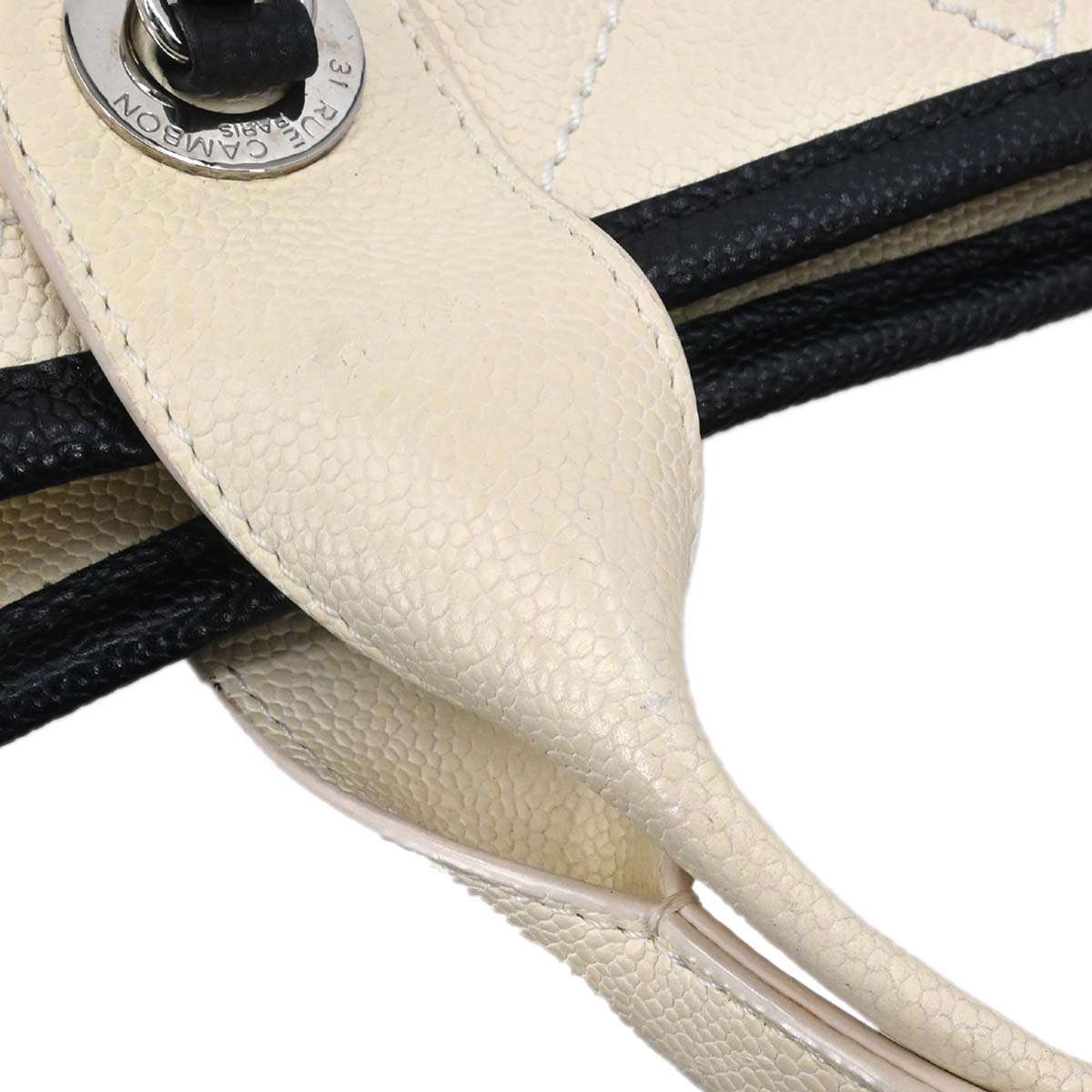 Chanel 2014-2015 Ivory Calfskin Deauville Bowling Bag 2way Shoulder Handbag