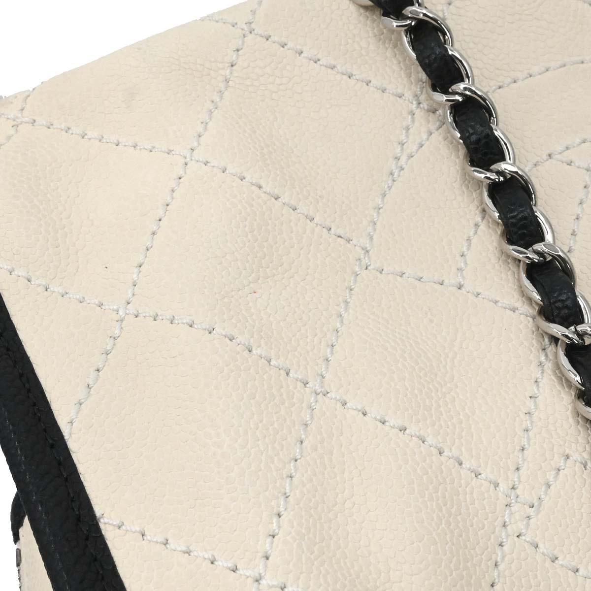 Chanel 2014-2015 Ivory Calfskin Deauville Bowling Bag 2way Shoulder Handbag