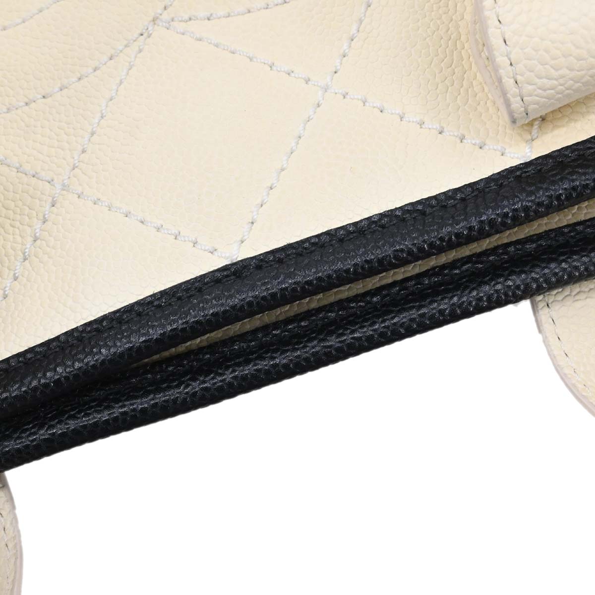 Chanel 2014-2015 Ivory Calfskin Deauville Bowling Bag 2way Shoulder Handbag