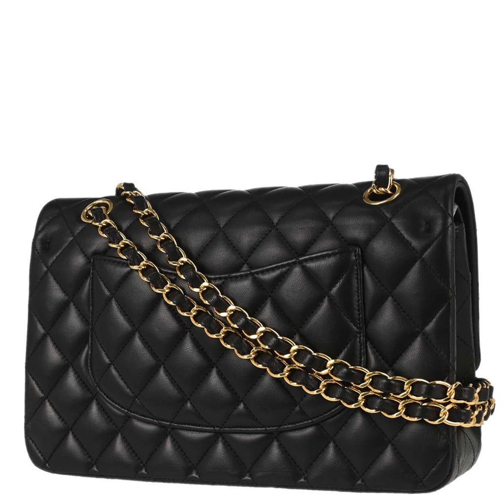 Chanel 2018-2019 Black Lambskin Medium Classic Double Flap Shoulder Bag