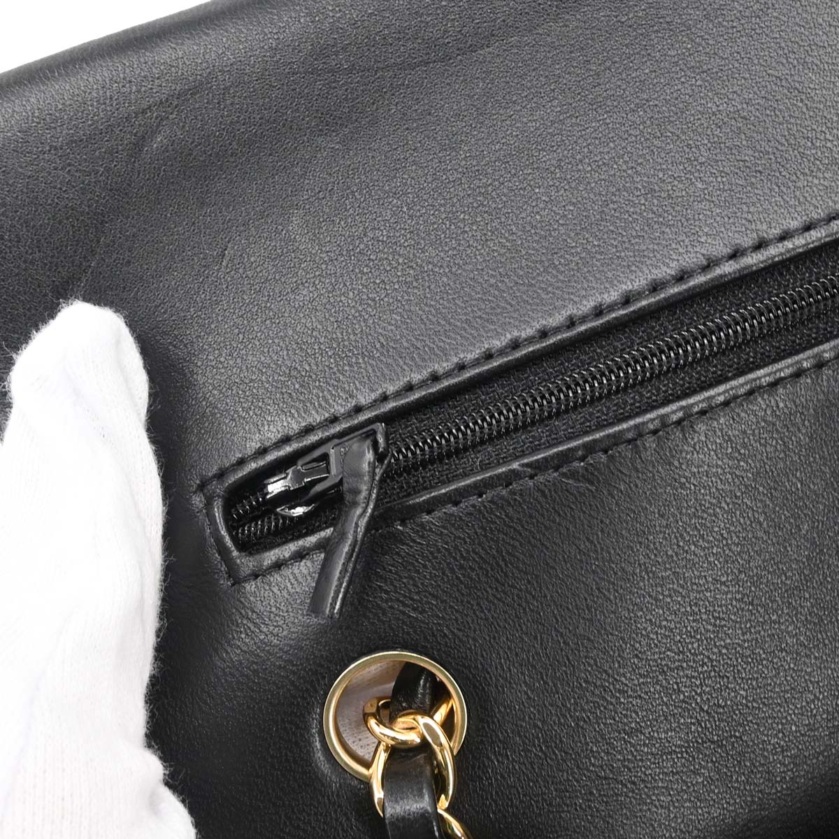Chanel 2018-2019 Black Lambskin Medium Classic Double Flap Shoulder Bag