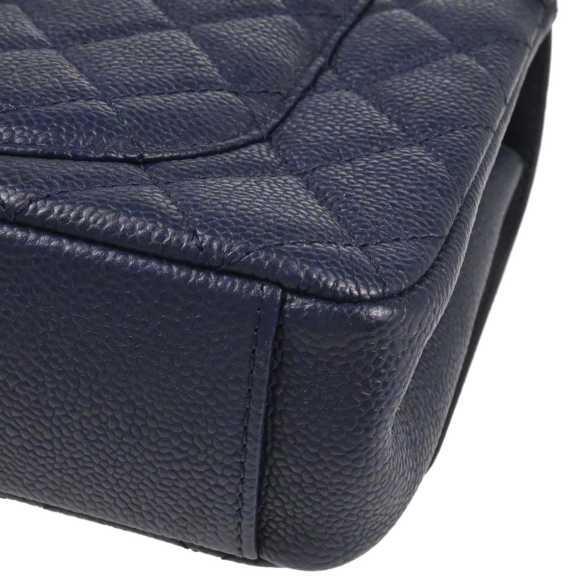 Chanel Navy Caviar Skin Filigree Flap Bag Shoulder Bag