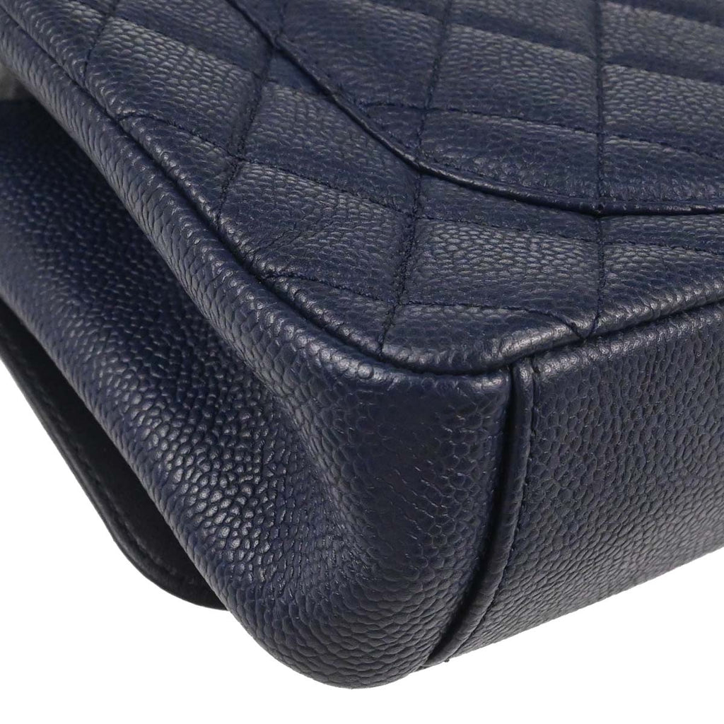 Chanel Navy Caviar Skin Filigree Flap Bag Shoulder Bag