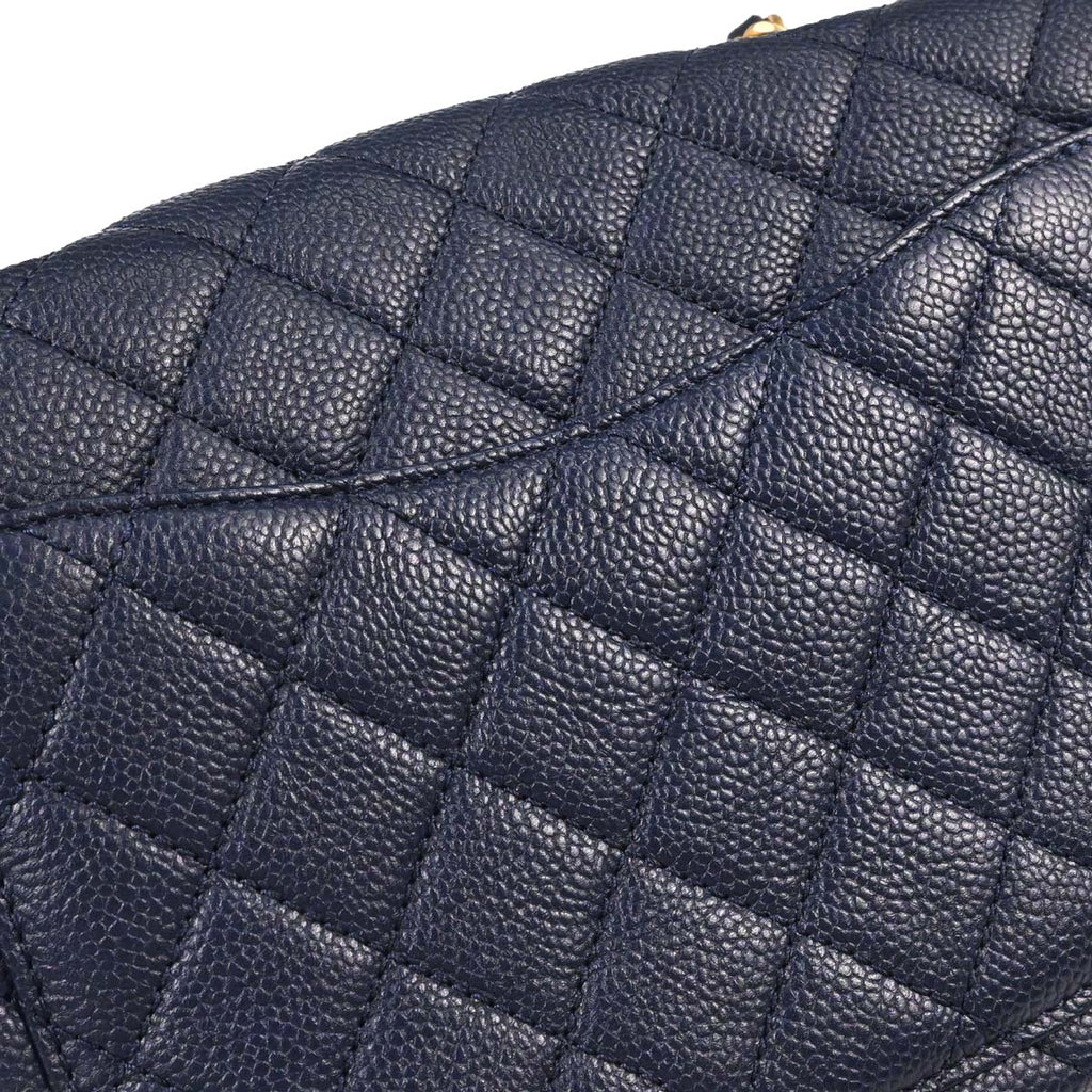 Chanel Navy Caviar Skin Filigree Flap Bag Shoulder Bag