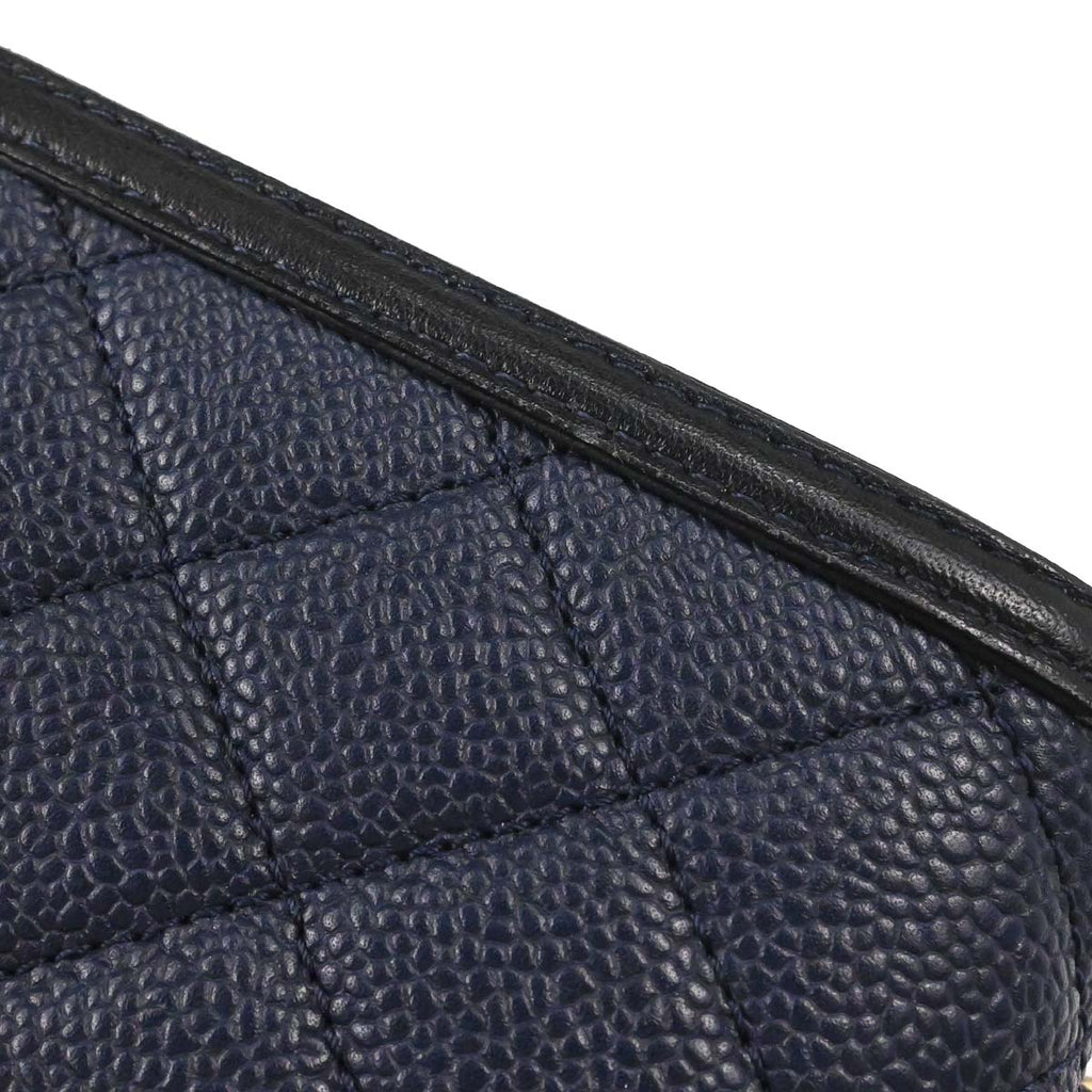 Chanel Navy Caviar Skin Filigree Flap Bag Shoulder Bag