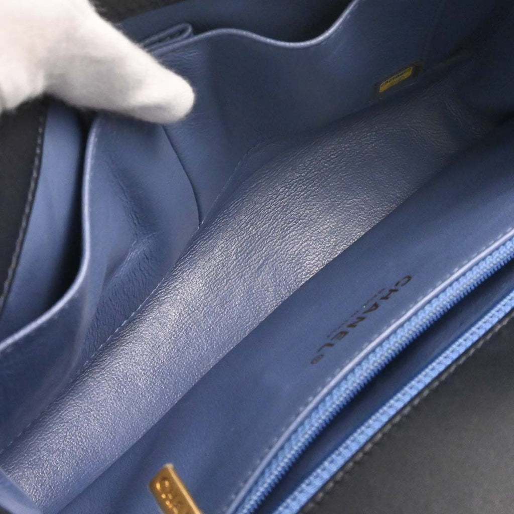 Chanel Navy Caviar Skin Filigree Flap Bag Shoulder Bag