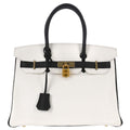 Hermes 2017 White Black Togo Birkin 30 Handbag
