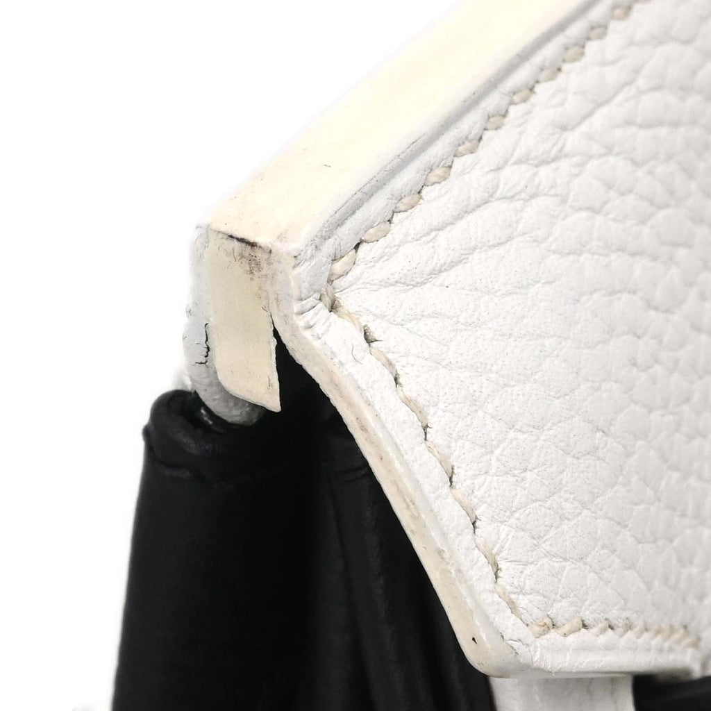 Hermes 2017 White Black Togo Birkin 30 Handbag