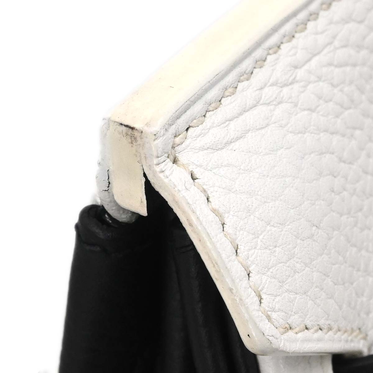 Hermes 2017 White Black Togo Birkin 30 Handbag