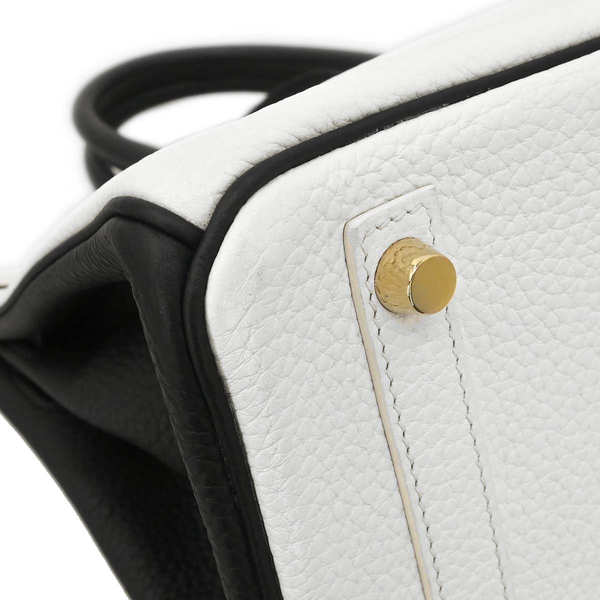 Hermes 2017 White Black Togo Birkin 30 Handbag