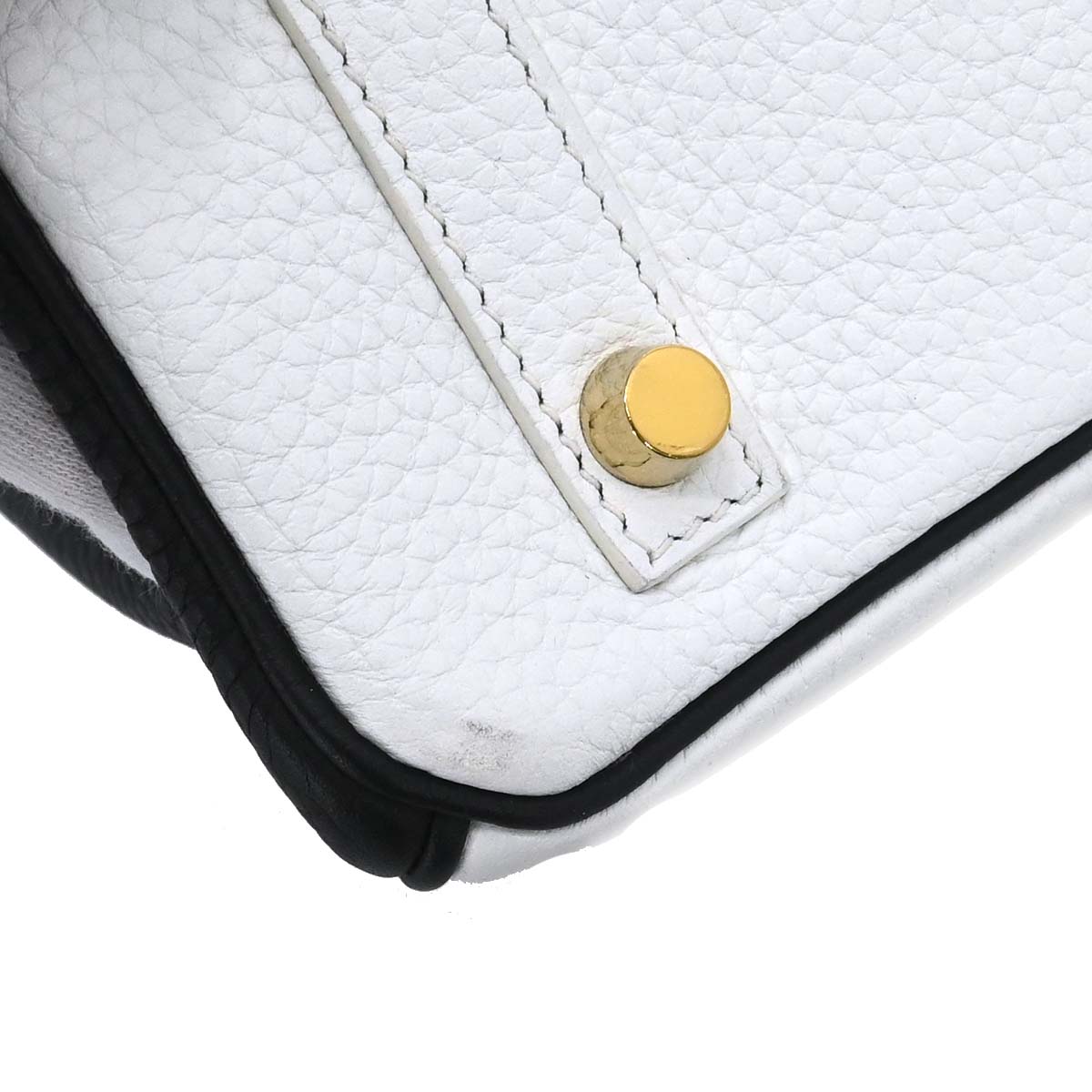 Hermes 2017 White Black Togo Birkin 30 Handbag