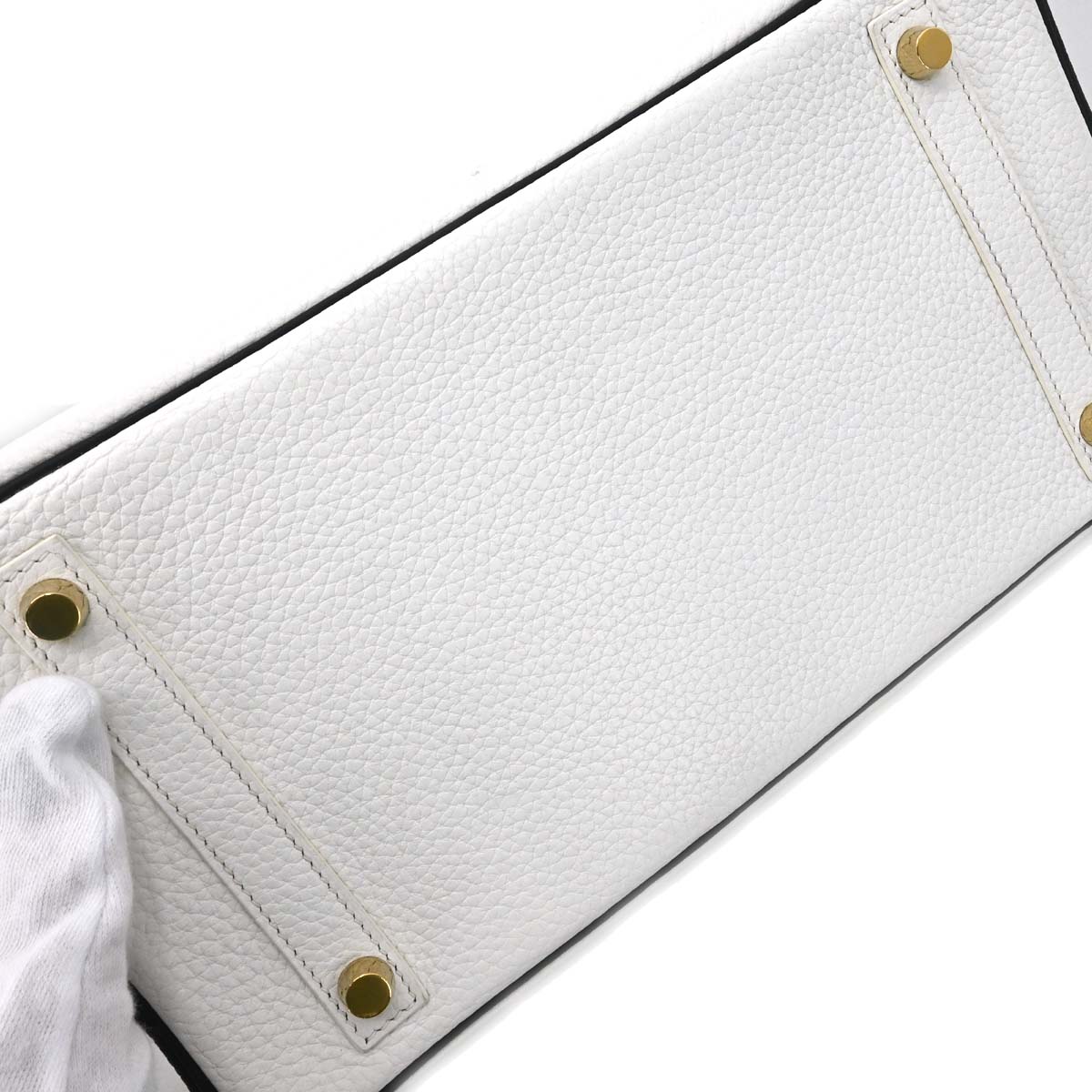 Hermes 2017 White Black Togo Birkin 30 Handbag