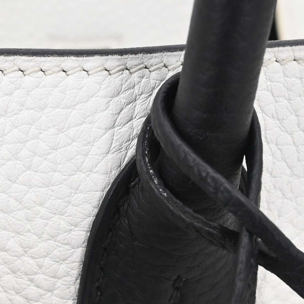 Hermes 2017 White Black Togo Birkin 30 Handbag