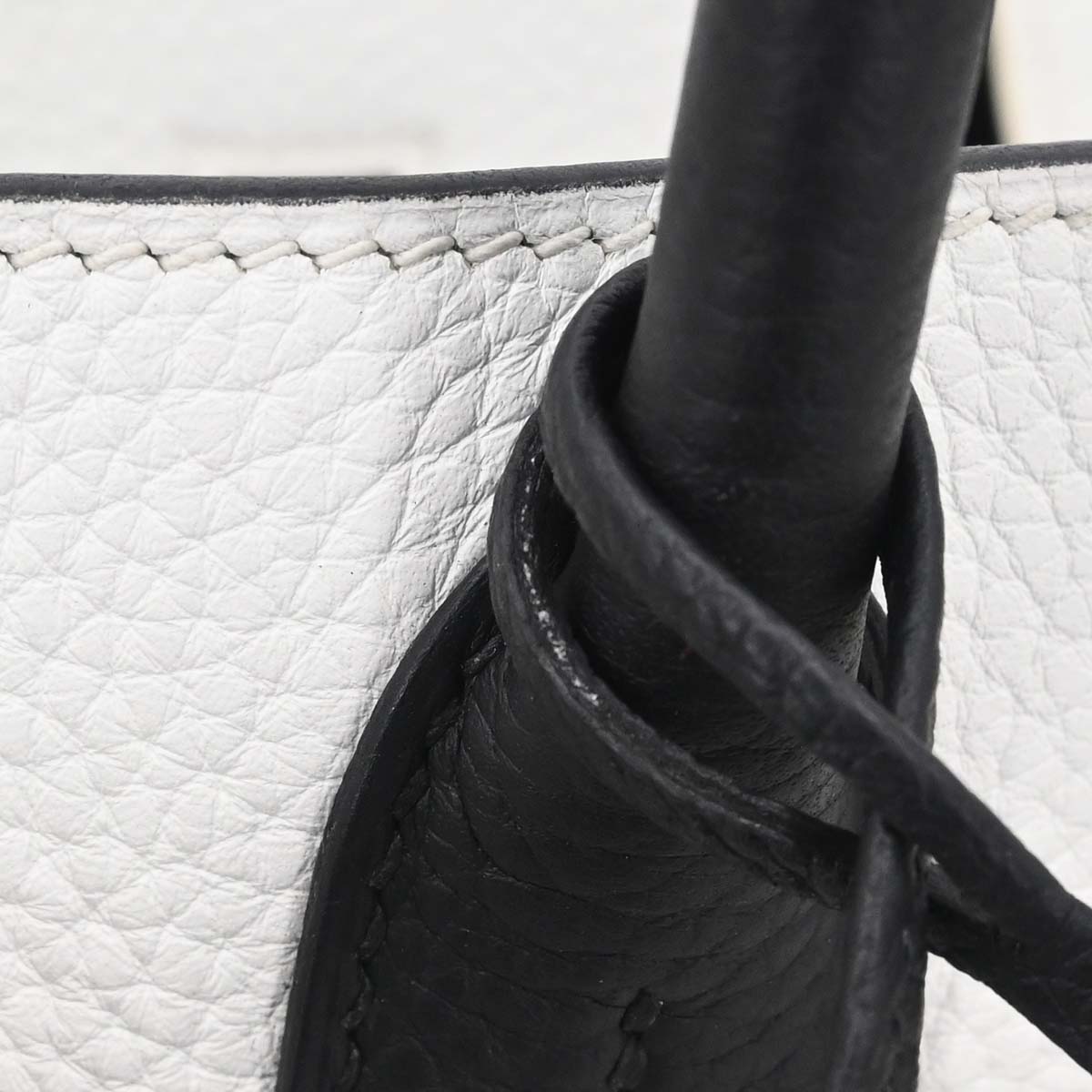 Hermes 2017 White Black Togo Birkin 30 Handbag