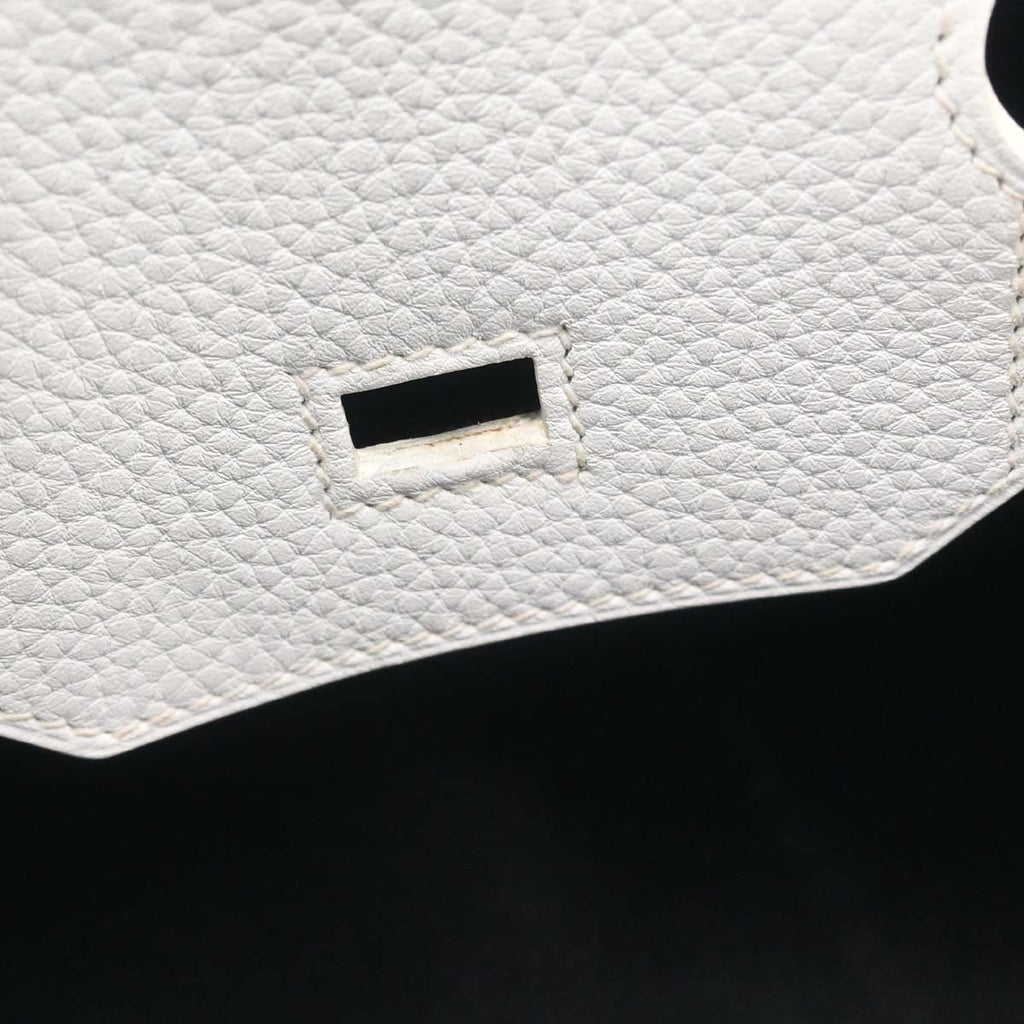 Hermes 2017 White Black Togo Birkin 30 Handbag