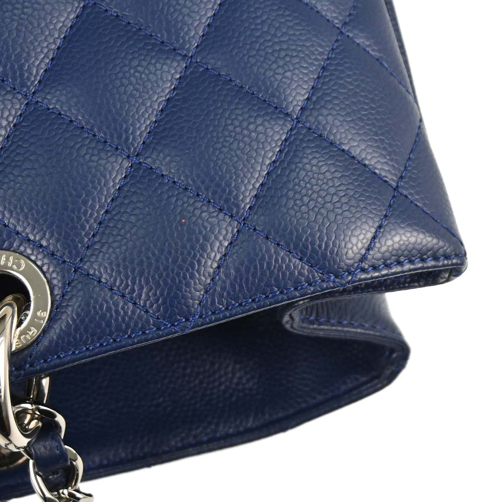 Chanel 2011 Navy Caviar Skin Grand Shopping Tote GST XL Chain Handbag