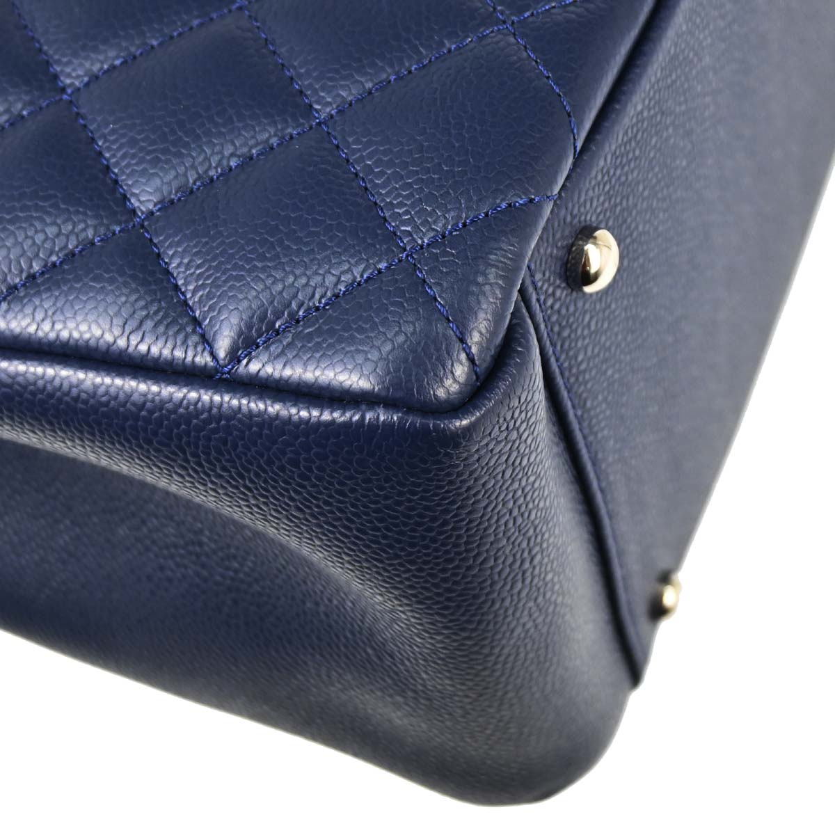 Chanel 2011 Navy Caviar Skin Grand Shopping Tote GST XL Chain Handbag