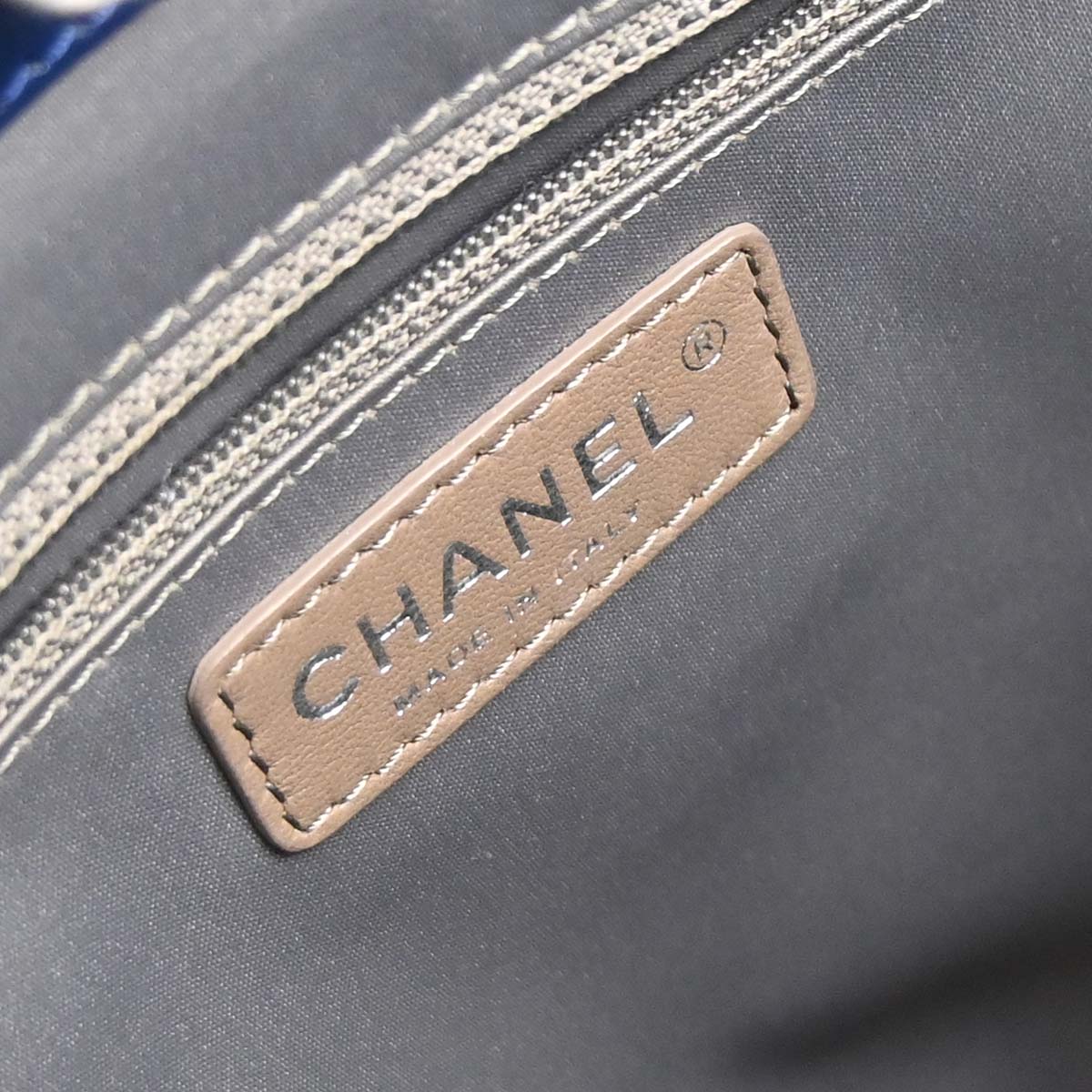 Chanel 2011 Navy Caviar Skin Grand Shopping Tote GST XL Chain Handbag