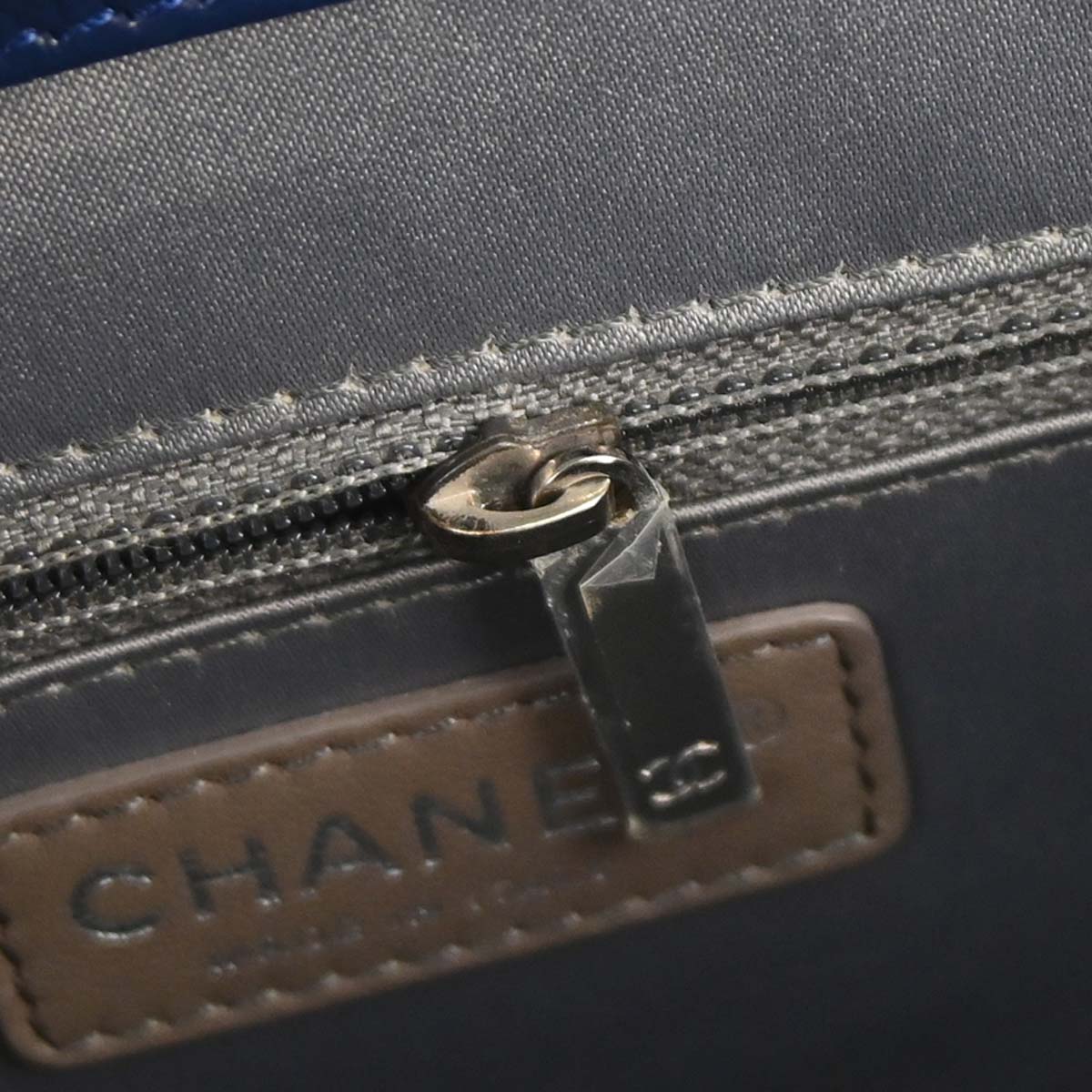 Chanel 2011 Navy Caviar Skin Grand Shopping Tote GST XL Chain Handbag
