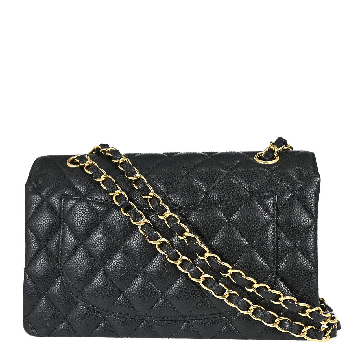 Chanel 2019 Black Caviar Skin Small Classic Double Flap Shoulder Bag