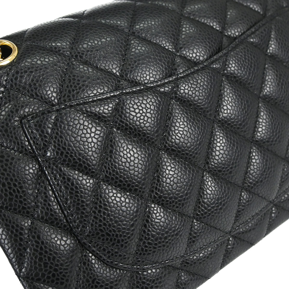 Chanel 2019 Black Caviar Skin Small Classic Double Flap Shoulder Bag