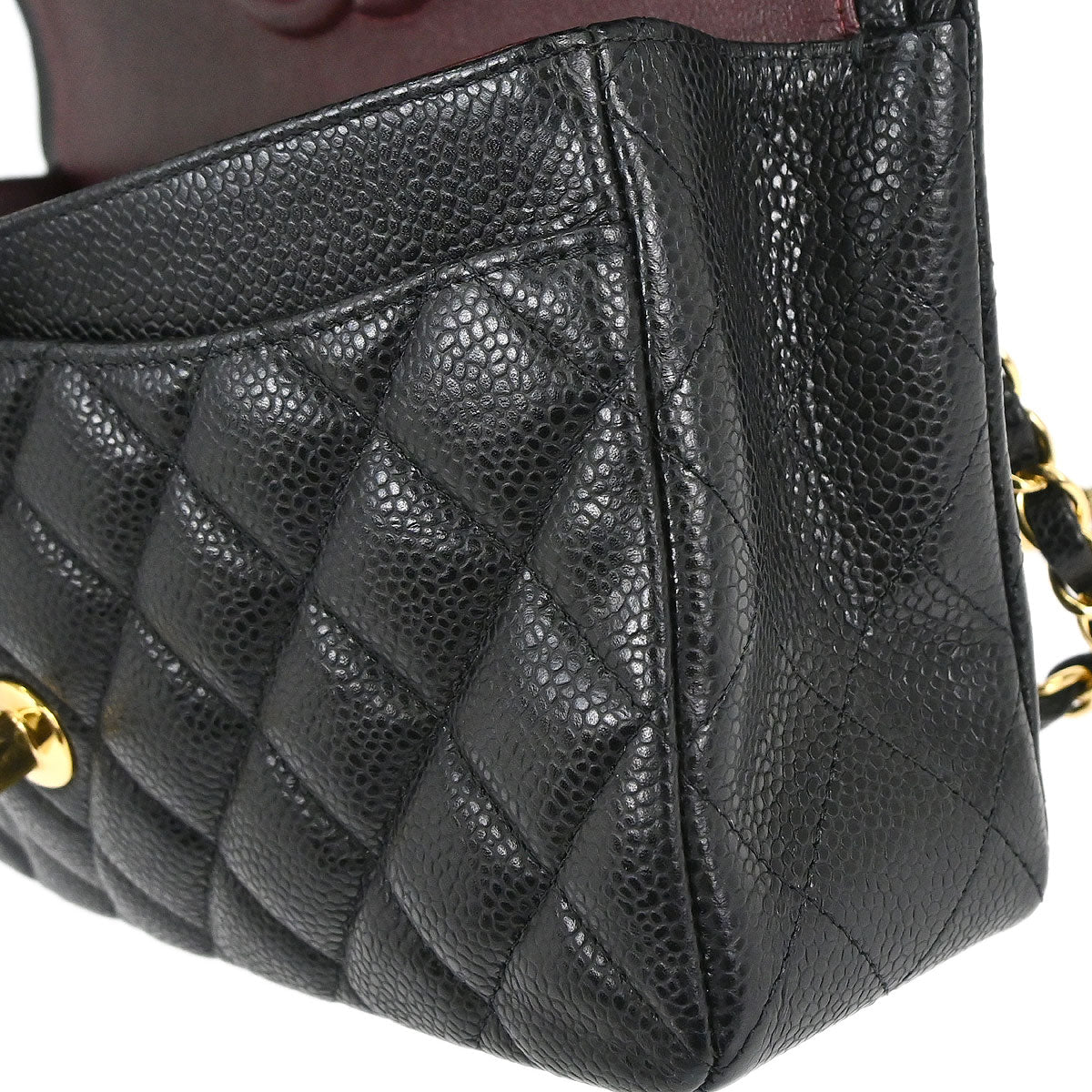 Chanel 2019 Black Caviar Skin Small Classic Double Flap Shoulder Bag