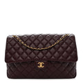 Chanel Grained Calfskin Quilted XXL Travel Flap Bag Burgundy