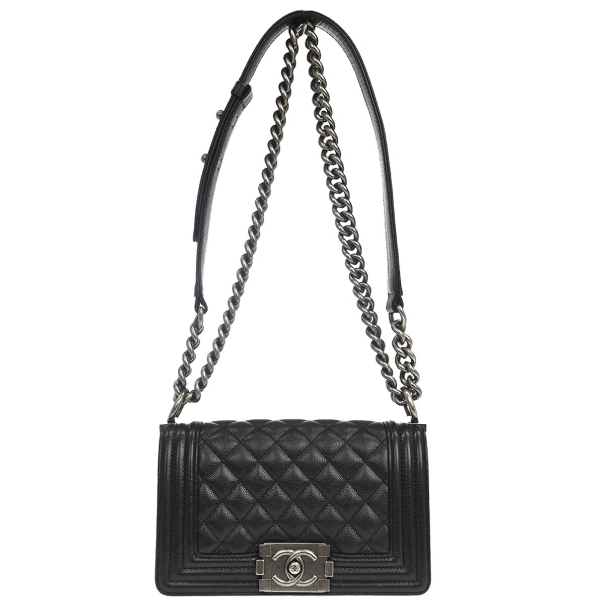 Boy Chanel Black Caviar Skin Small Chain Shoulder Bag